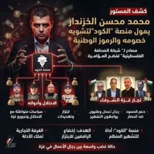 فضيحة منصة الكود.. العميل محمد محسن الخزندار يمول حملات تشويه وابتزاز ضد رجال أعمال غزة